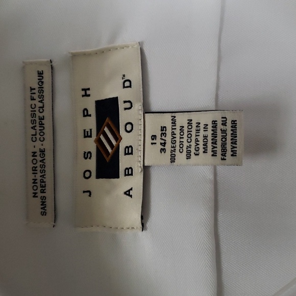 NWT Joseph Abboud, White Dress Shirt, 100% Egyptian Cotton - Picture 3 of 3